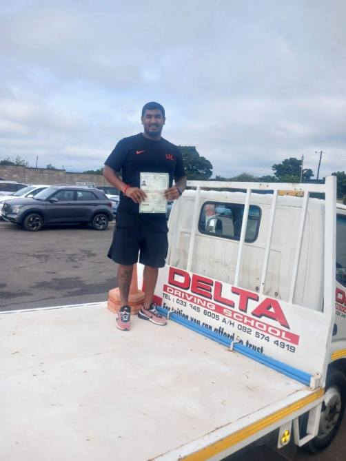 Delta Driving School student 1 celebrating their pass